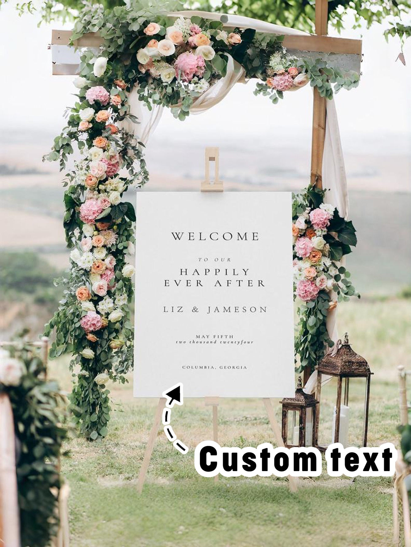 Customized Modern Minimalist Wedding Welcome Sign